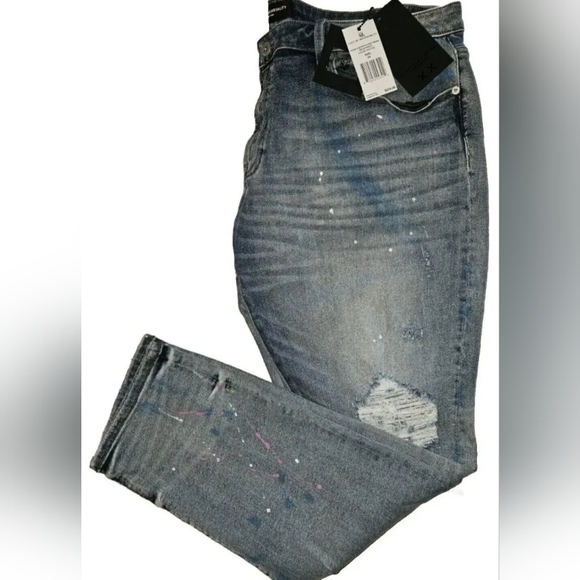 Cult of Individuality Skittle Rocker Slim Stretch Jeans Distress 44x33 $229 - Picture 1 of 4